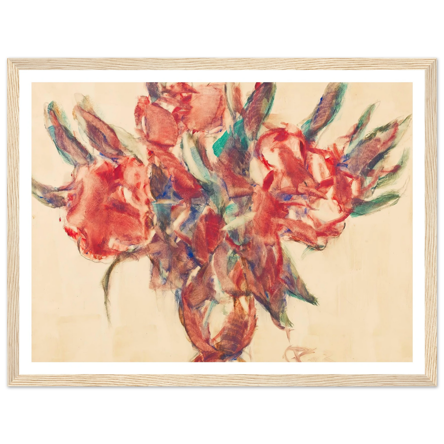 Rhododendron (1923) Art Print | Christian Rohlfs - Framed Poster - 30x40 cm / 12x16″ - Black frame