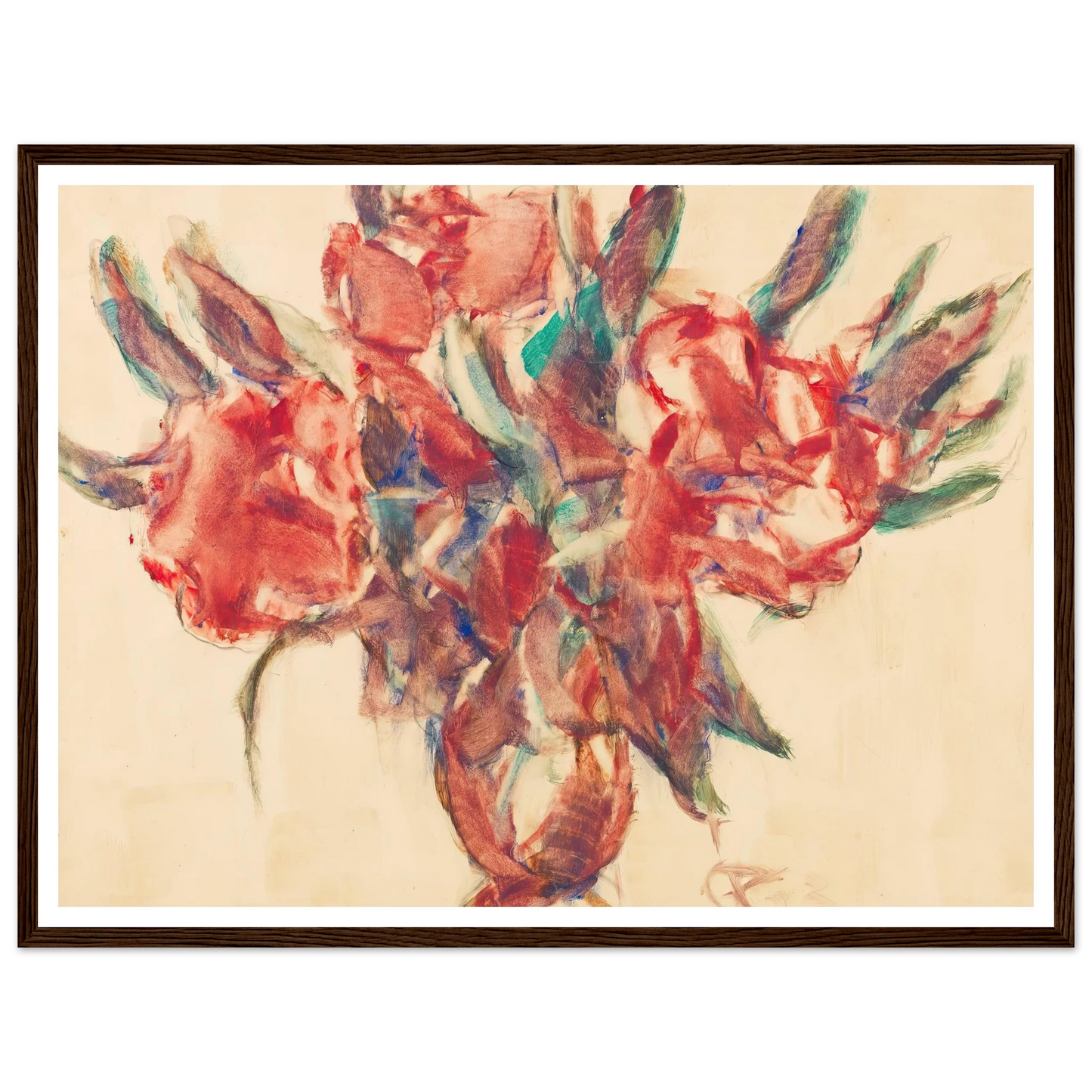 Rhododendron (1923) Art Print | Christian Rohlfs - Framed Poster - 30x40 cm / 12x16″ - Black frame