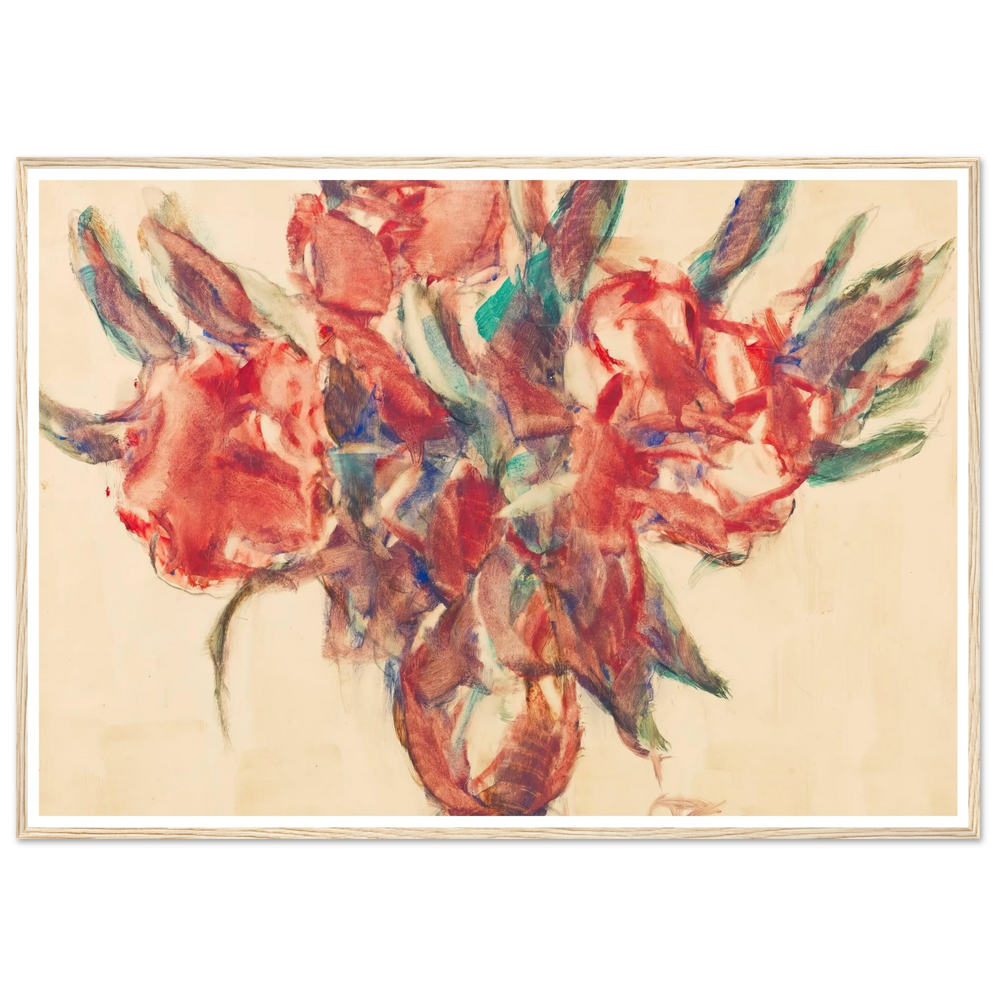 Rhododendron (1923) Art Print | Christian Rohlfs - Framed Poster - 30x40 cm / 12x16″ - Black frame