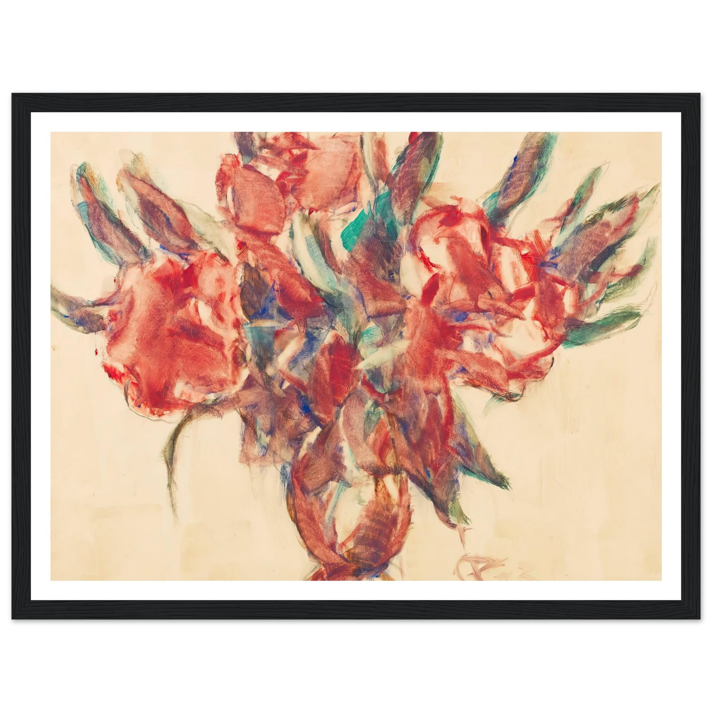 Rhododendron (1923) Art Print | Christian Rohlfs - Framed Poster - 30x40 cm / 12x16″ - Black frame