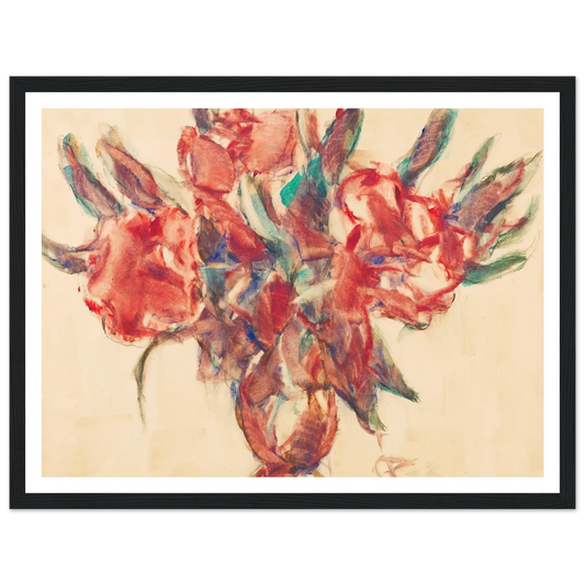 Rhododendron (1923) Art Print | Christian Rohlfs - Framed Poster - 30x40 cm / 12x16″ - Black frame