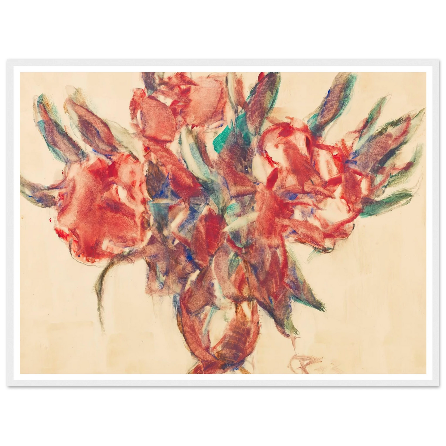 Rhododendron (1923) Art Print | Christian Rohlfs - Framed Poster - 30x40 cm / 12x16″ - Black frame