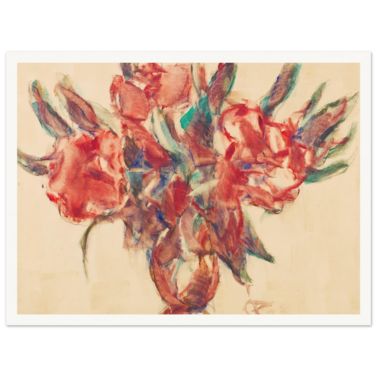 Rhododendron (1923) Art Print | Christian Rohlfs - Framed Poster - 30x40 cm / 12x16″ - Black frame