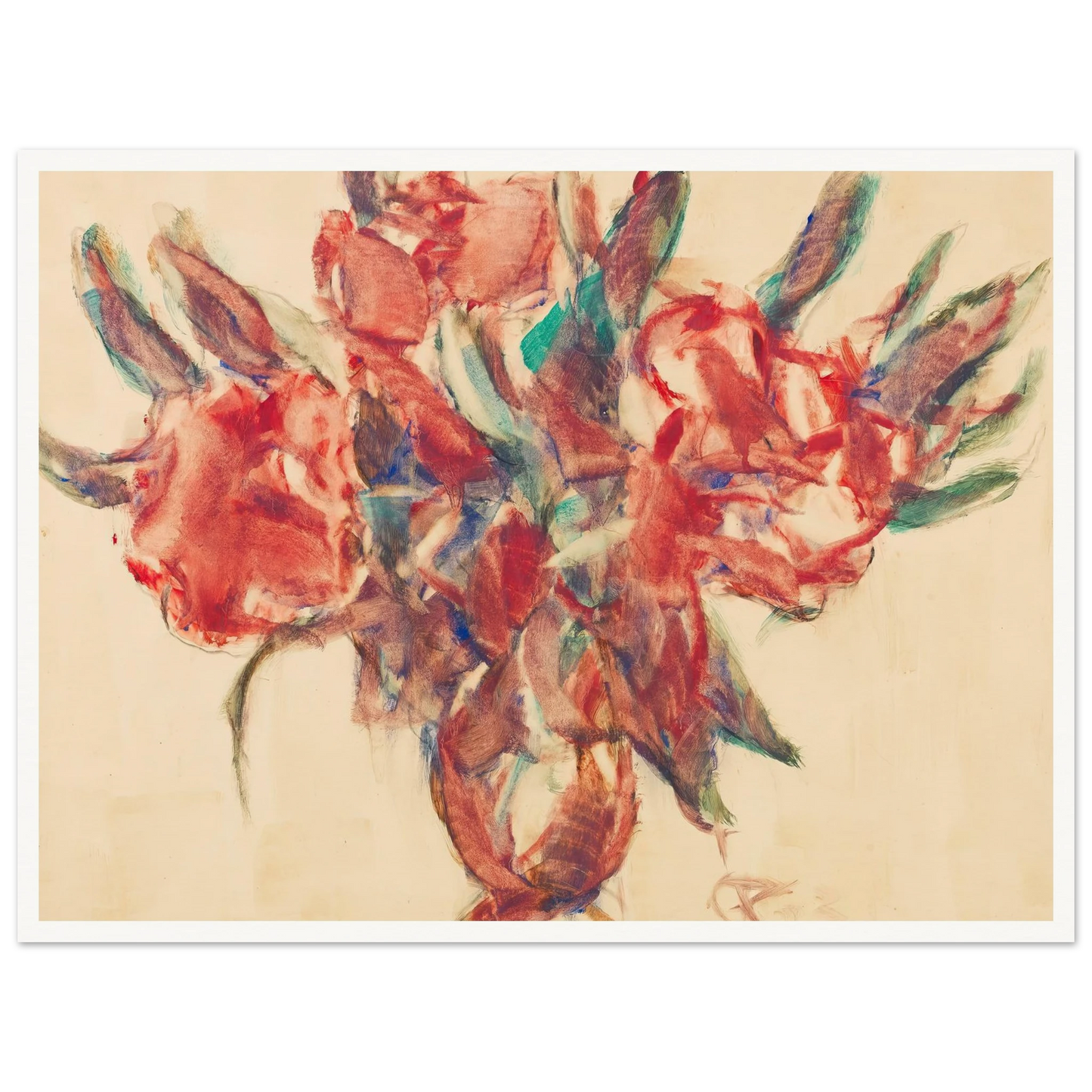 Rhododendron (1923) Art Print | Christian Rohlfs - Framed Poster - 30x40 cm / 12x16″ - Black frame