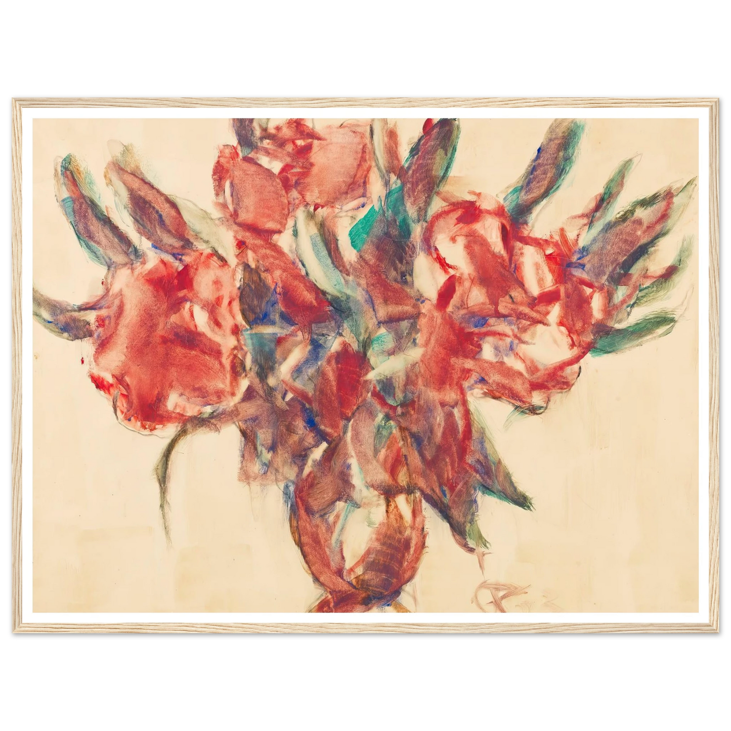 Rhododendron (1923) Art Print | Christian Rohlfs - Framed Poster - 30x40 cm / 12x16″ - Black frame