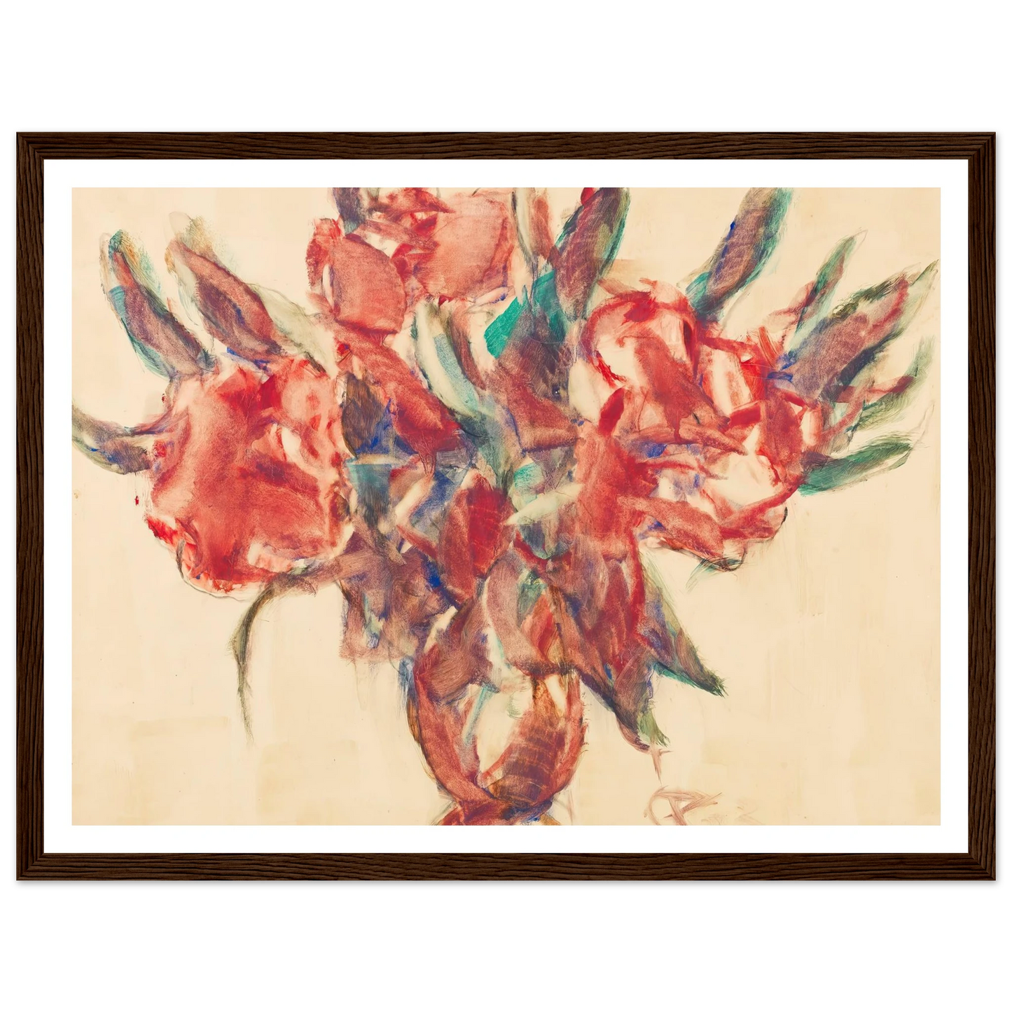 Rhododendron (1923) Art Print | Christian Rohlfs - Framed Poster - 30x40 cm / 12x16″ - Black frame