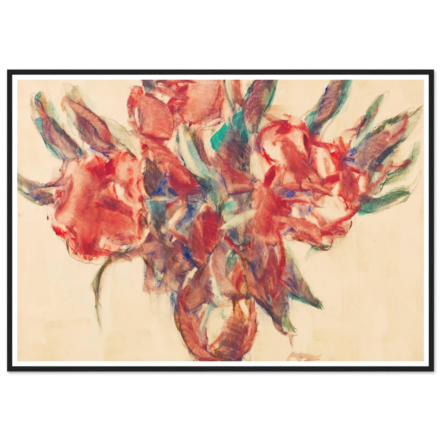 Rhododendron (1923) Art Print | Christian Rohlfs - Framed Poster - 30x40 cm / 12x16″ - Black frame