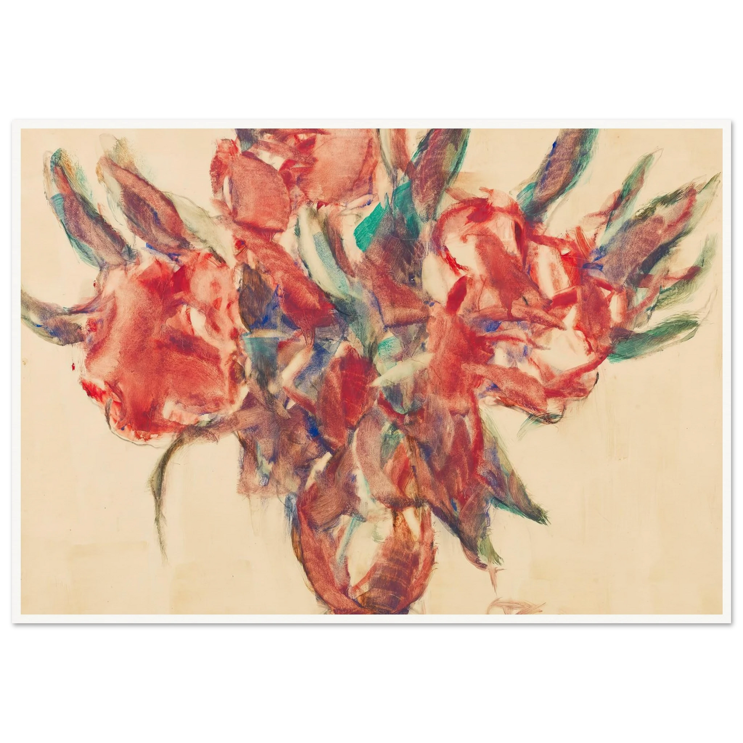 Rhododendron (1923) Art Print | Christian Rohlfs - Framed Poster - 30x40 cm / 12x16″ - Black frame