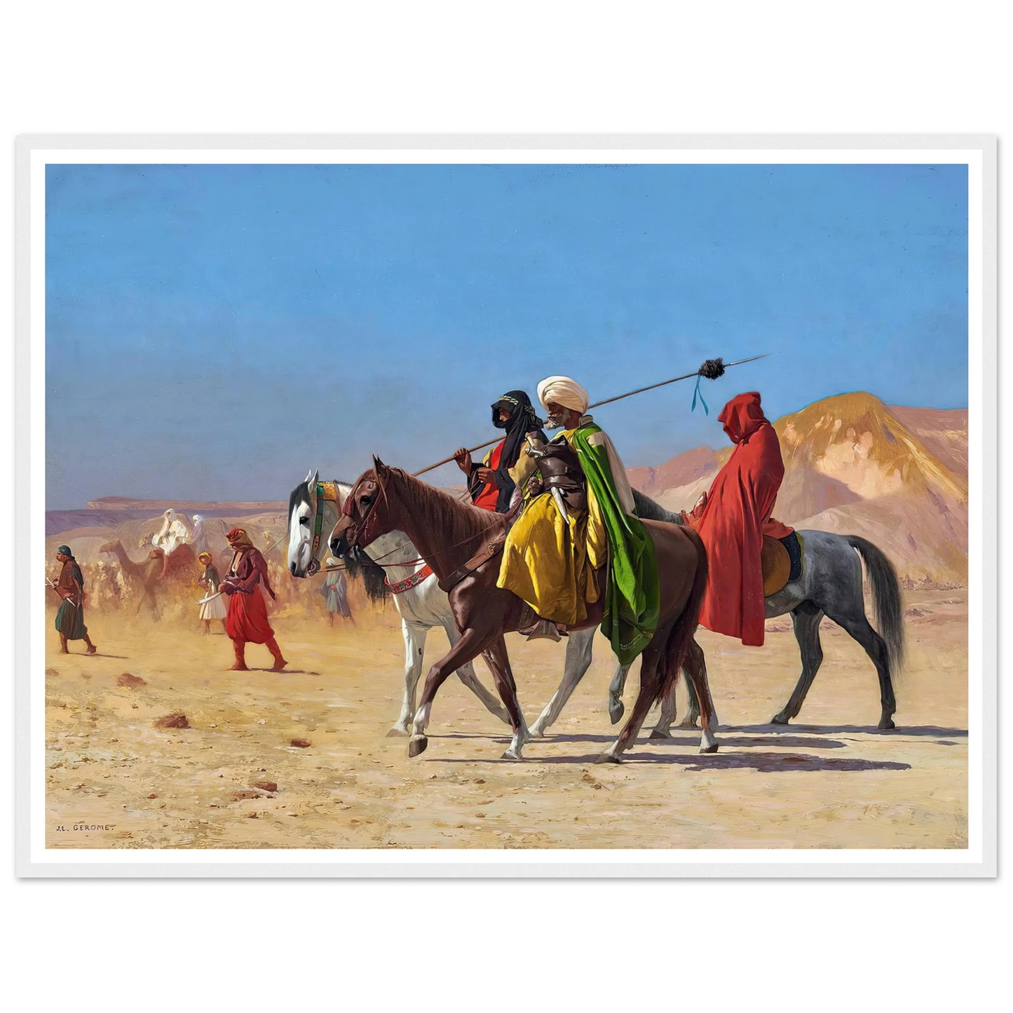 Riders Crossing the Desert (1870) Art Print | Jean Leon Gerome - Framed Poster - 30x40 cm / 12x16″ - Black frame