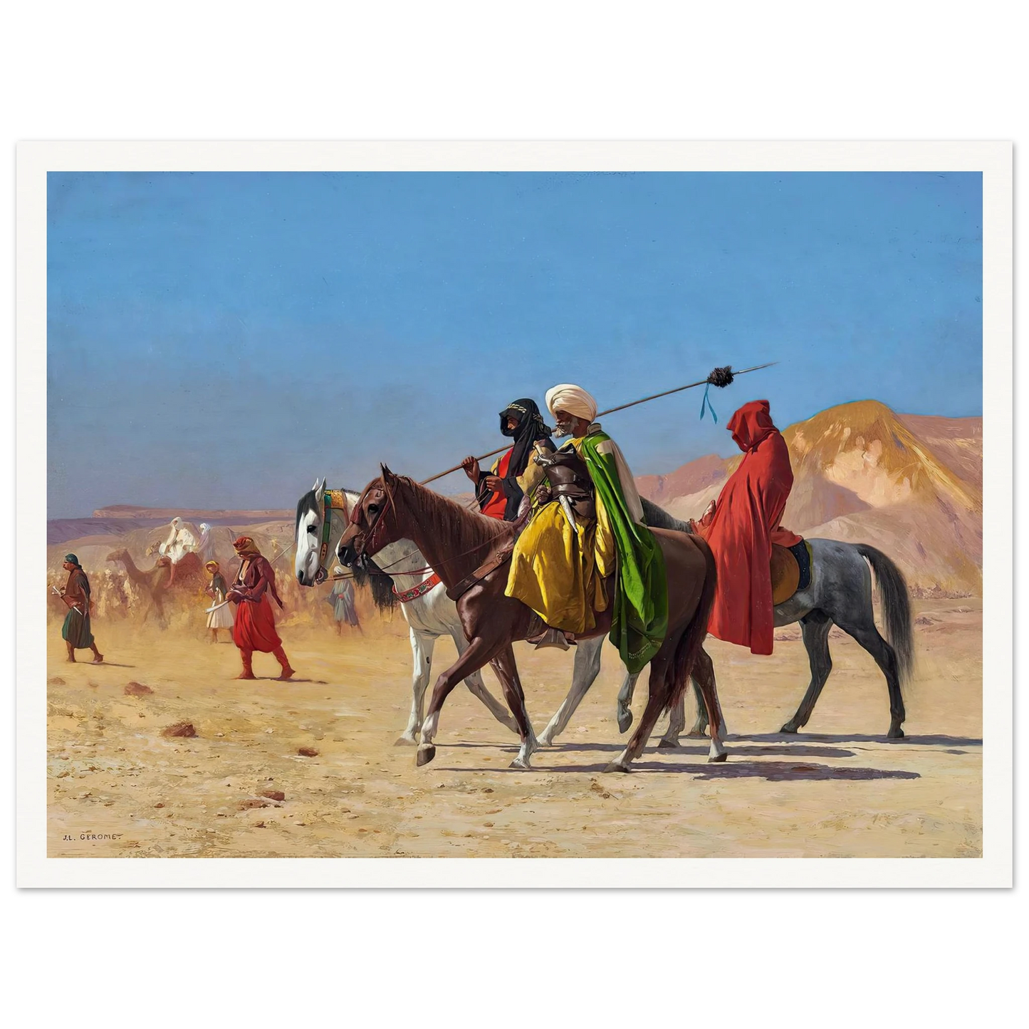 Riders Crossing the Desert (1870) Art Print | Jean Leon Gerome - Framed Poster - 30x40 cm / 12x16″ - Black frame