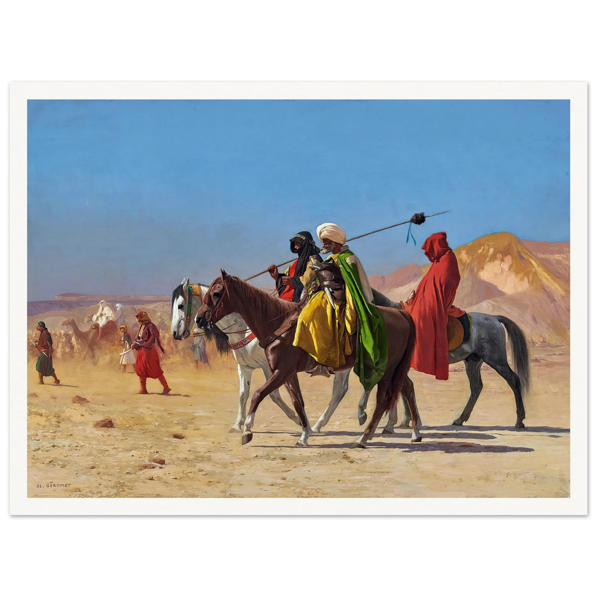 Riders Crossing the Desert (1870) Art Print | Jean Leon Gerome - Framed Poster - 30x40 cm / 12x16″ - Black frame