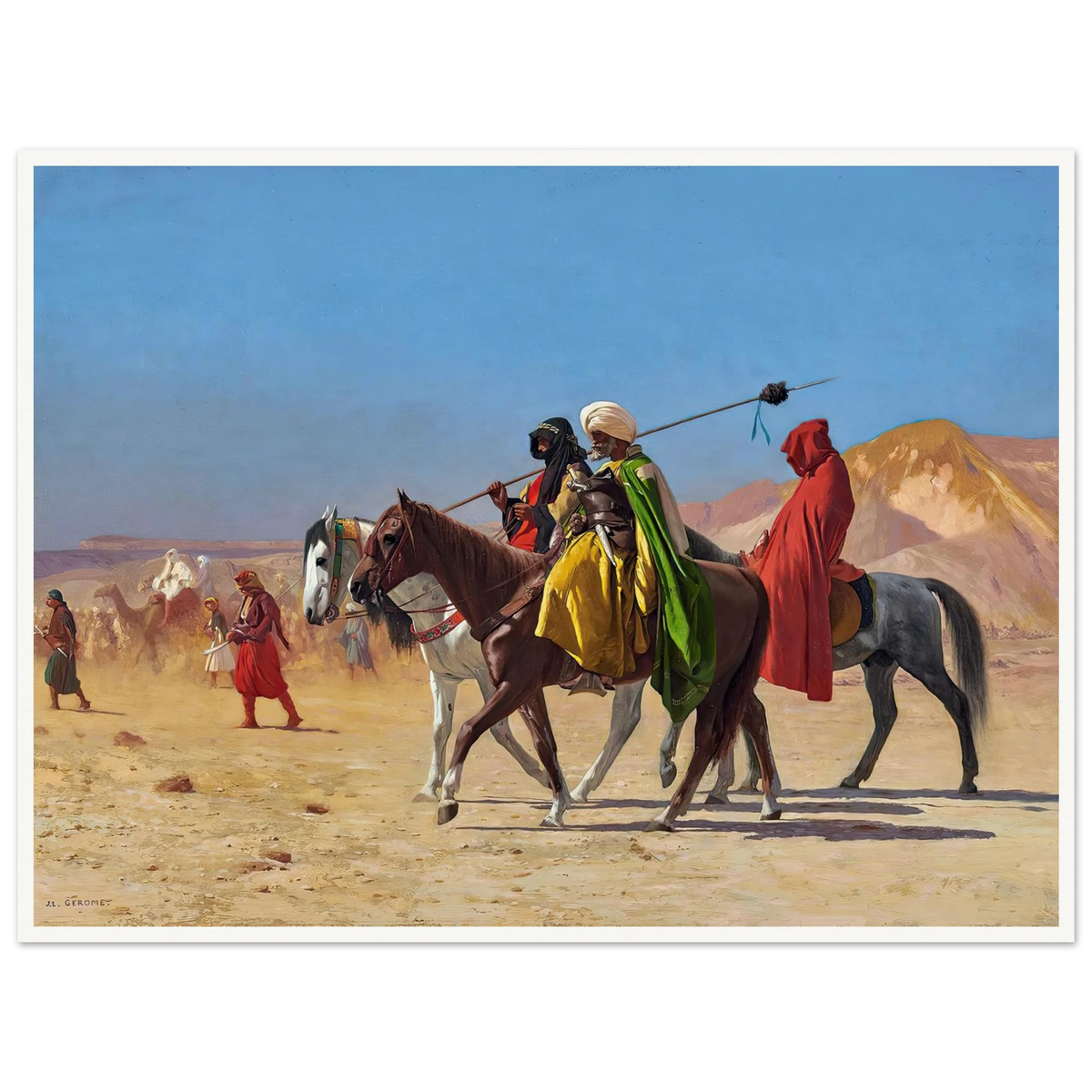 Riders Crossing the Desert (1870) Art Print | Jean Leon Gerome - Framed Poster - 30x40 cm / 12x16″ - Black frame