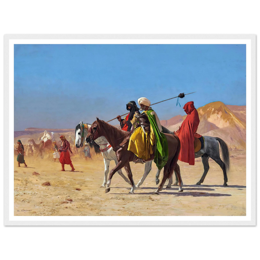 Riders Crossing the Desert (1870) Art Print | Jean Leon Gerome - Framed Poster - 30x40 cm / 12x16″ - Black frame