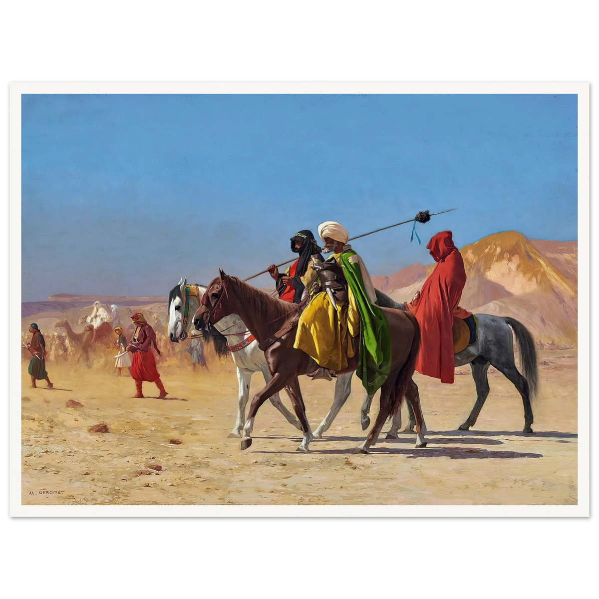 Riders Crossing the Desert (1870) Art Print | Jean Leon Gerome - Framed Poster - 30x40 cm / 12x16″ - Black frame