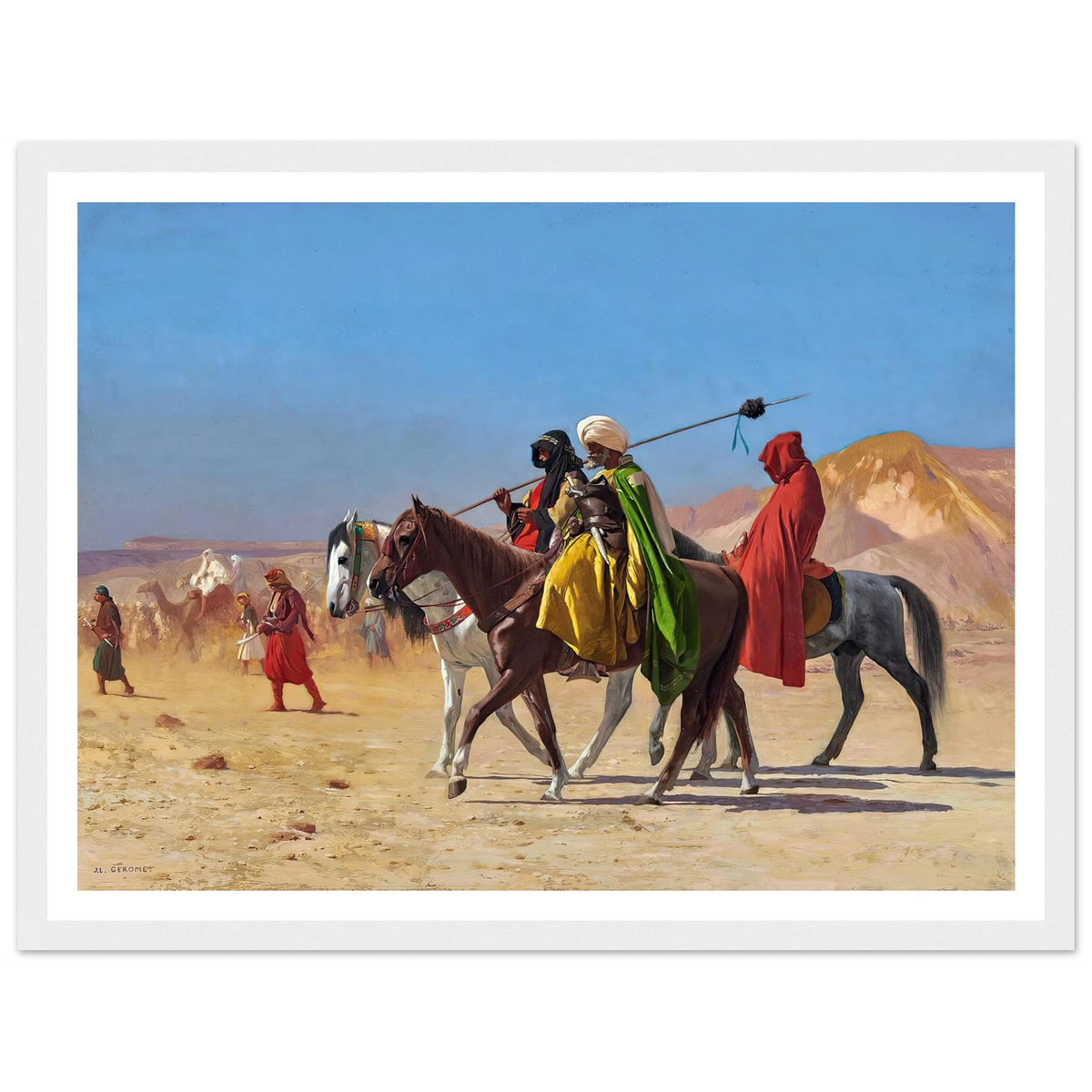 Riders Crossing the Desert (1870) Art Print | Jean Leon Gerome - Framed Poster - 30x40 cm / 12x16″ - Black frame