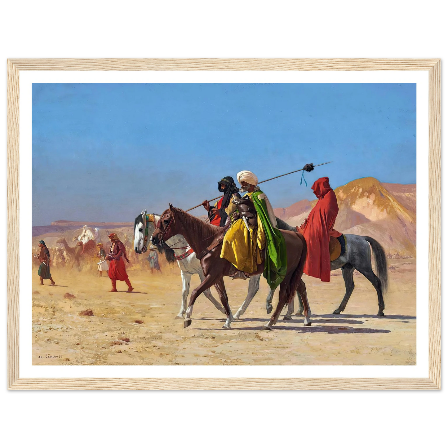 Riders Crossing the Desert (1870) Art Print | Jean Leon Gerome - Framed Poster - 30x40 cm / 12x16″ - Black frame