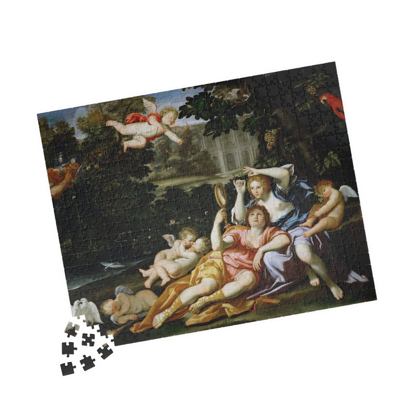 Rinaldo presents Armida with a mirror Puzzle | Domenichino - - 252 pcs (Horizontal) - 