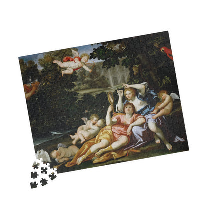 Rinaldo presents Armida with a mirror Puzzle | Domenichino - - 252 pcs (Horizontal) - 