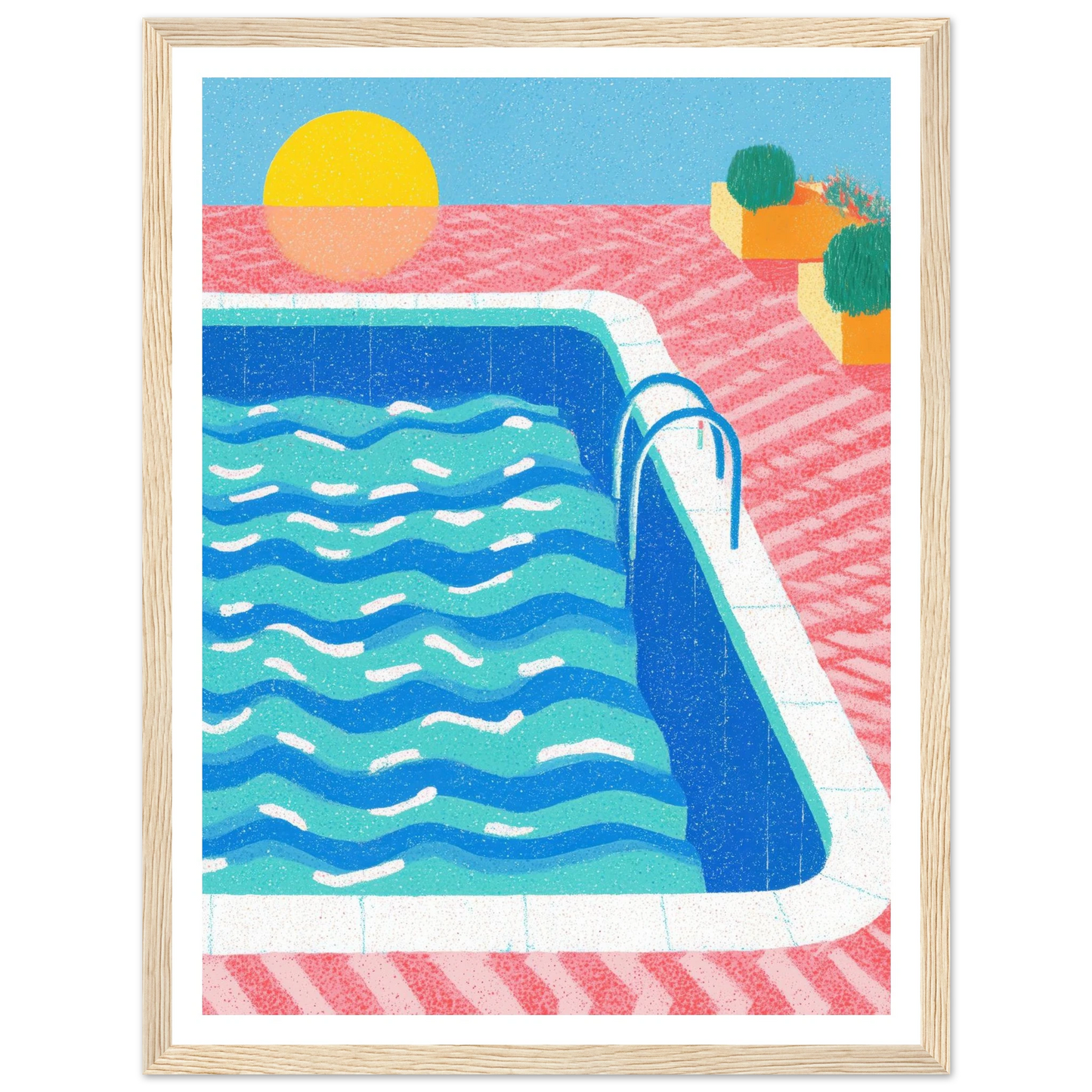 Ripples and Pink Mesh - Framed Poster - 30x40 cm / 12x16″ - Black frame