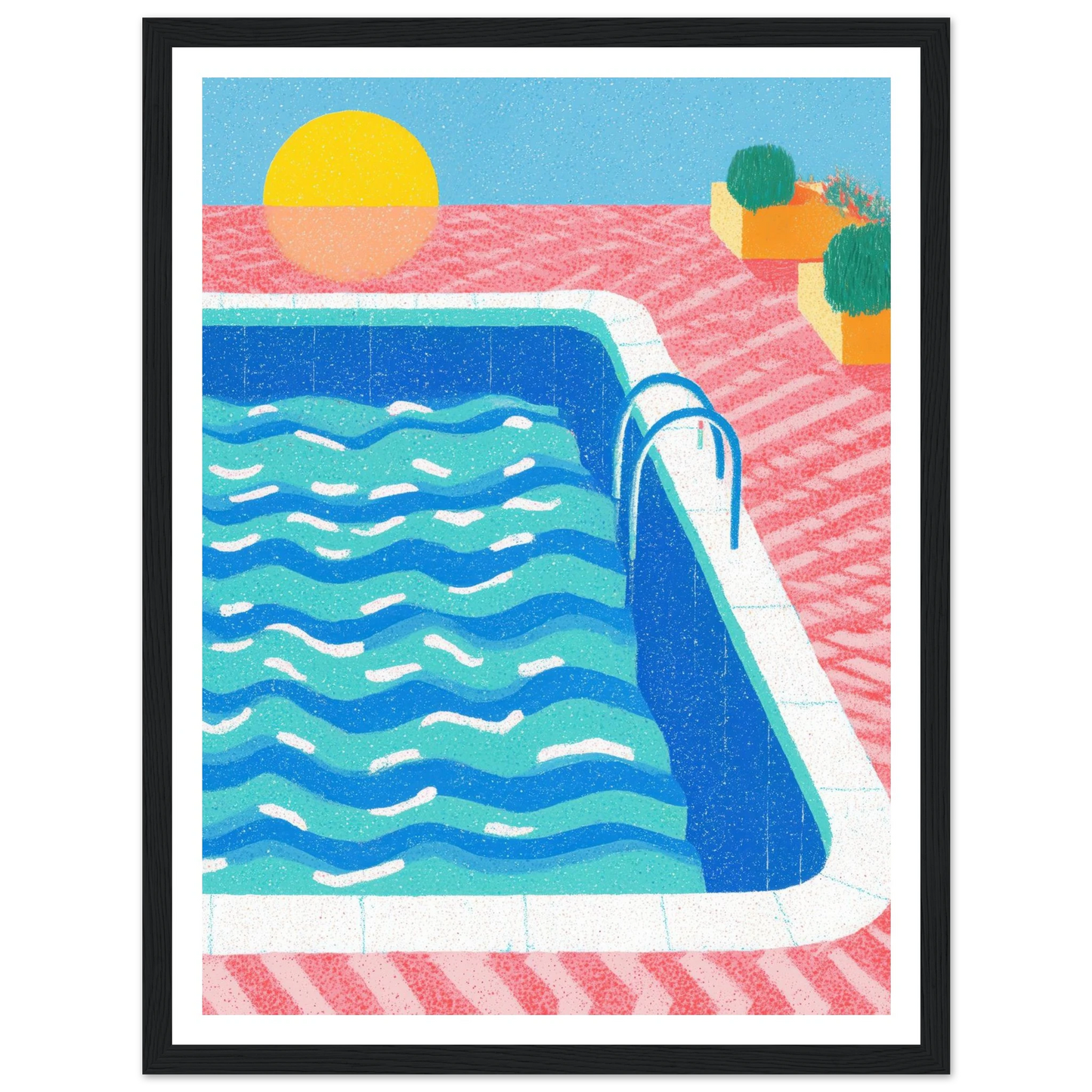 Ripples and Pink Mesh - Framed Poster - 30x40 cm / 12x16″ - Black frame