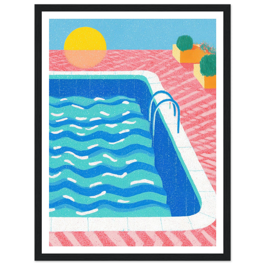 Ripples and Pink Mesh - Framed Poster - 30x40 cm / 12x16″ - Black frame