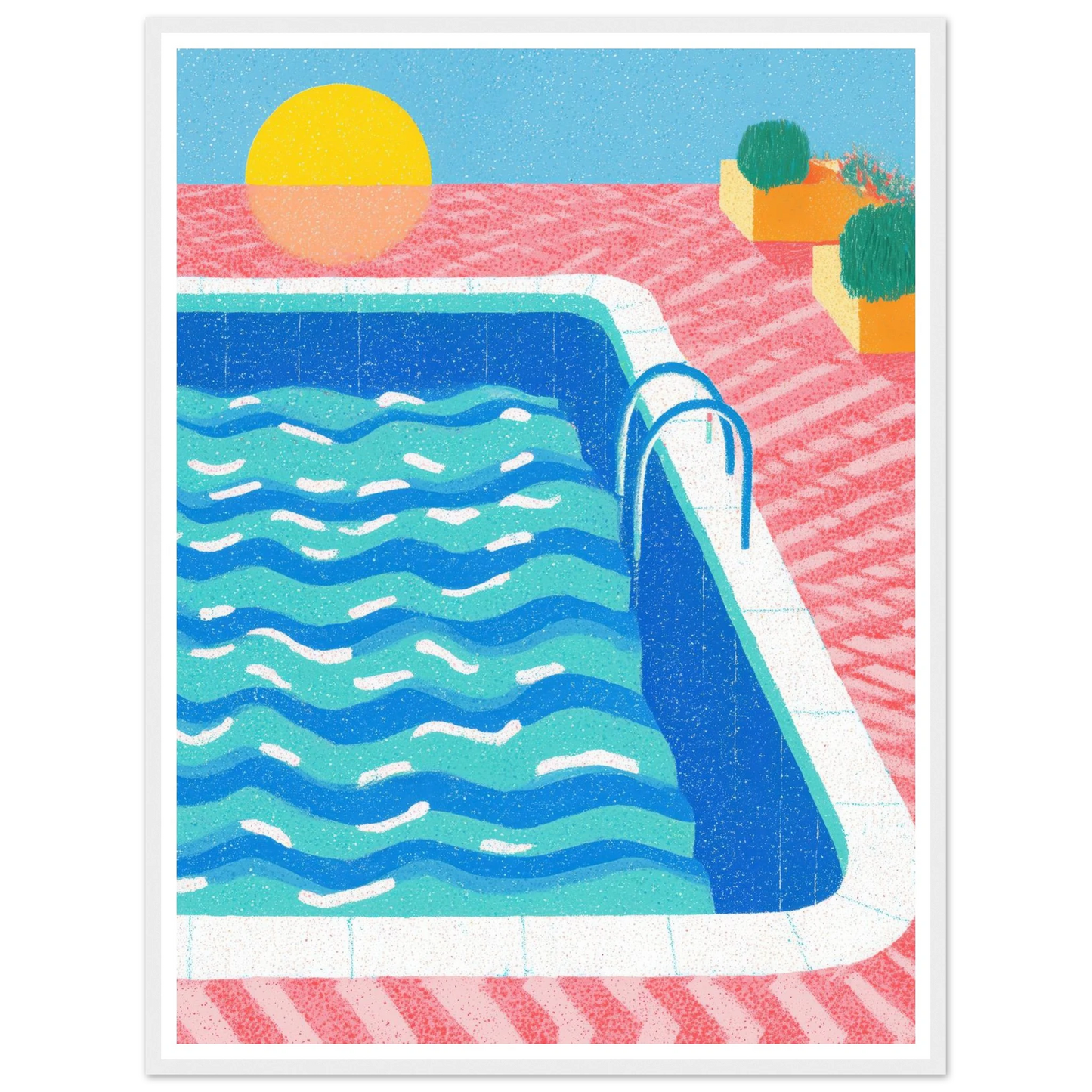 Ripples and Pink Mesh - Framed Poster - 30x40 cm / 12x16″ - Black frame