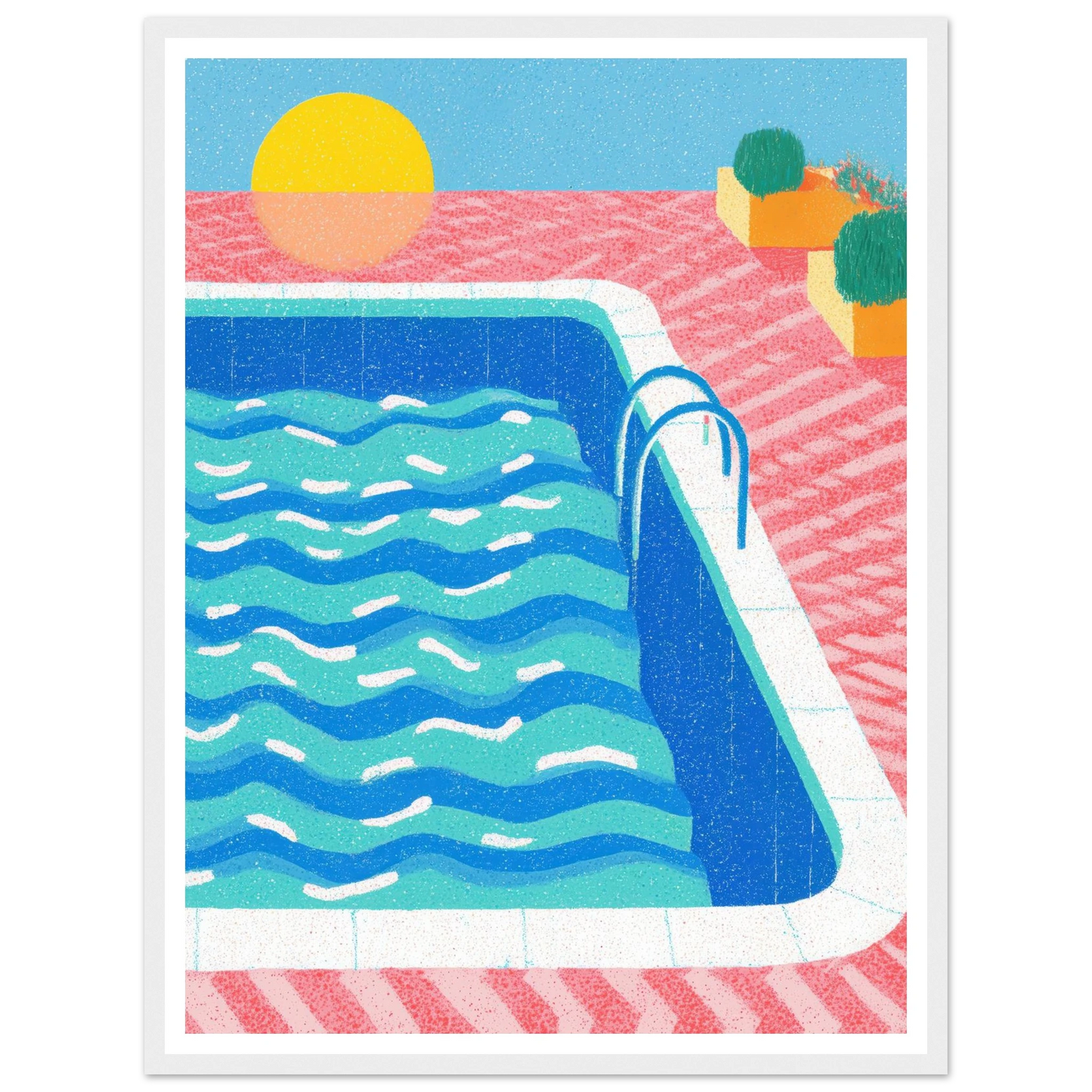 Ripples and Pink Mesh - Framed Poster - 30x40 cm / 12x16″ - Black frame