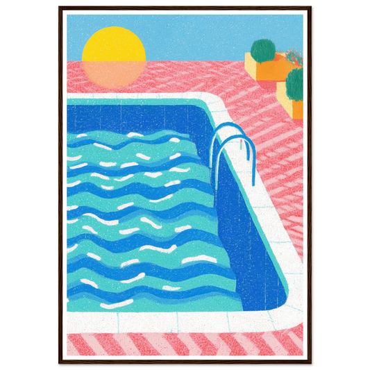 Ripples and Pink Mesh - Framed Poster - 30x40 cm / 12x16″ - Black frame