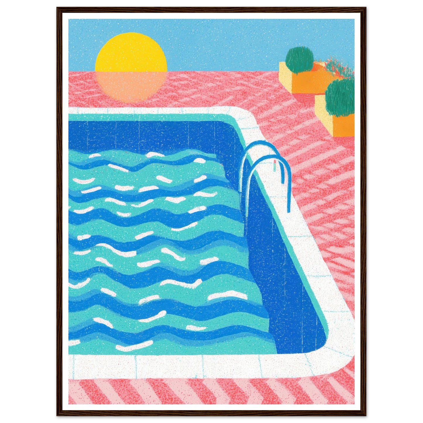 Ripples and Pink Mesh - Framed Poster - 30x40 cm / 12x16″ - Black frame