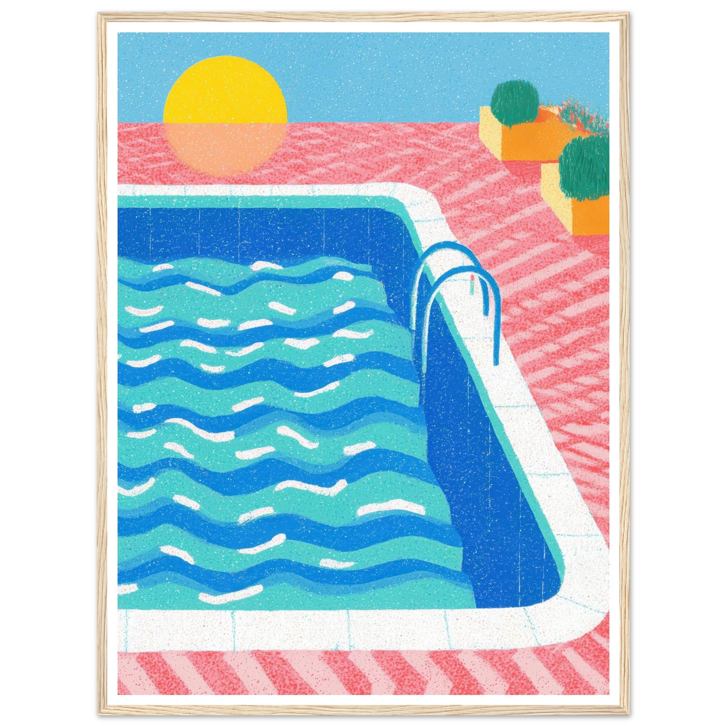 Ripples and Pink Mesh - Framed Poster - 30x40 cm / 12x16″ - Black frame
