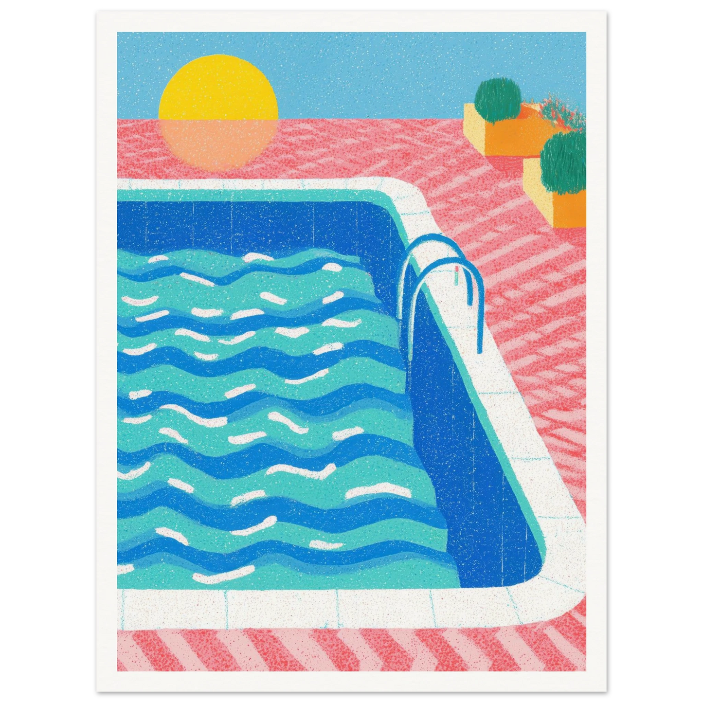 Ripples and Pink Mesh - Framed Poster - 30x40 cm / 12x16″ - Black frame