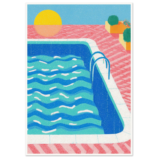 Ripples and Pink Mesh - Framed Poster - 30x40 cm / 12x16″ - Black frame