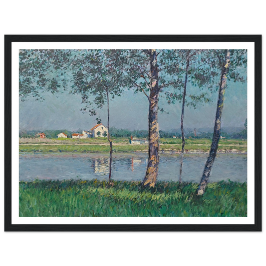 Rive de la Seine au Petit-Gennevilliers (circa 1888) Art Print | Gustave Caillebotte - Framed Poster - 30x40 cm / 12x16″ - Black frame