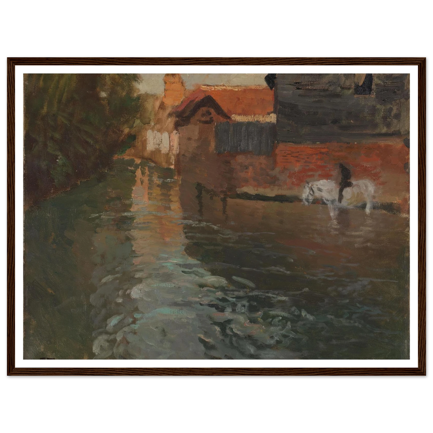 River in northern France (1898) Art Print | Frits Thaulow - Framed Poster - 30x40 cm / 12x16″ - Black frame