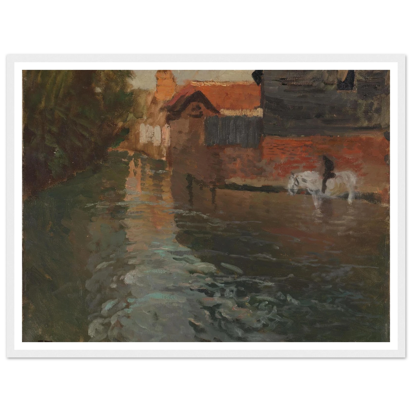 River in northern France (1898) Art Print | Frits Thaulow - Framed Poster - 30x40 cm / 12x16″ - Black frame