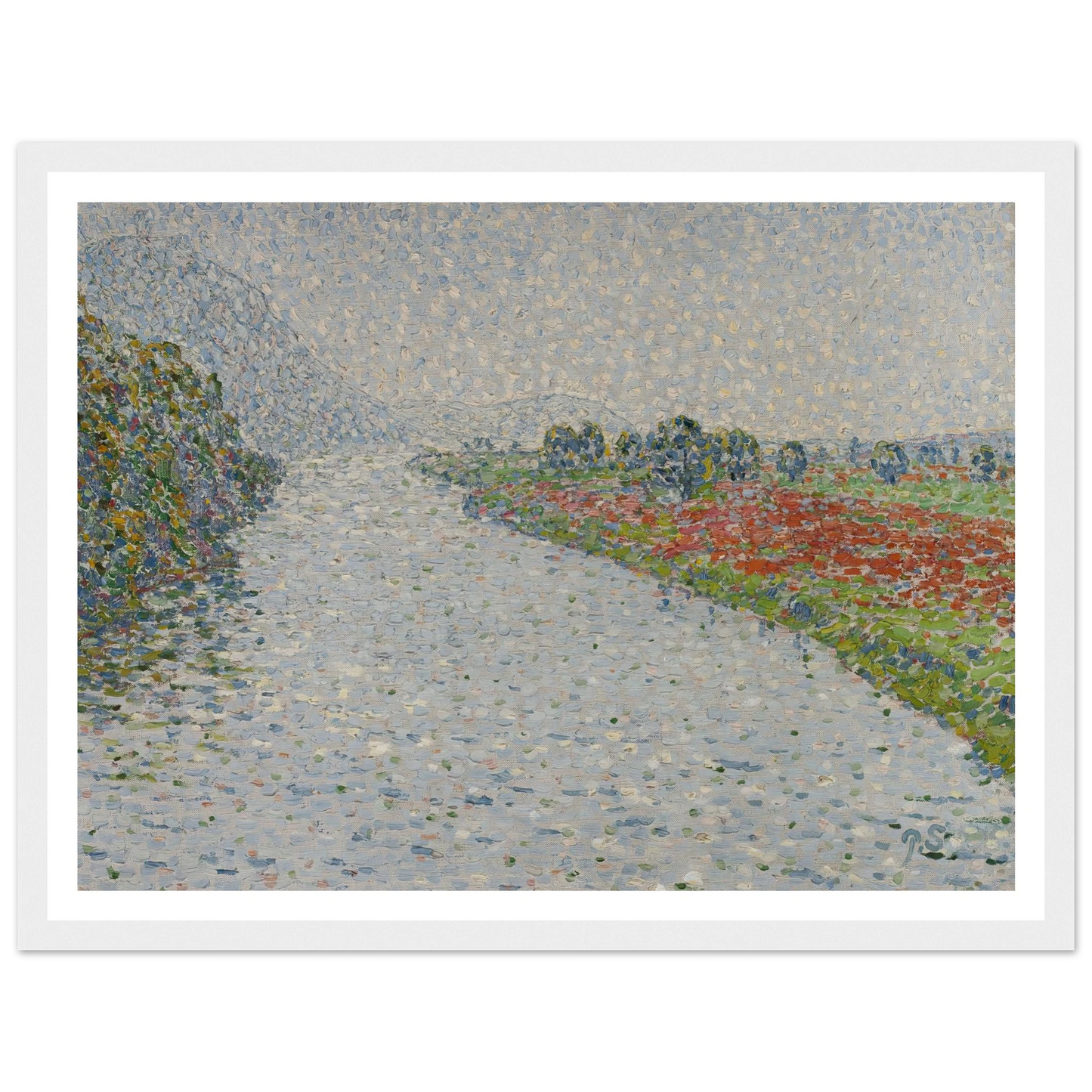 Riverside landscape(Ruhr near Hohensyburg) (circa 1902) Art Print | Christian Rohlfs - Framed Poster - 30x40 cm / 12x16″ - Black frame