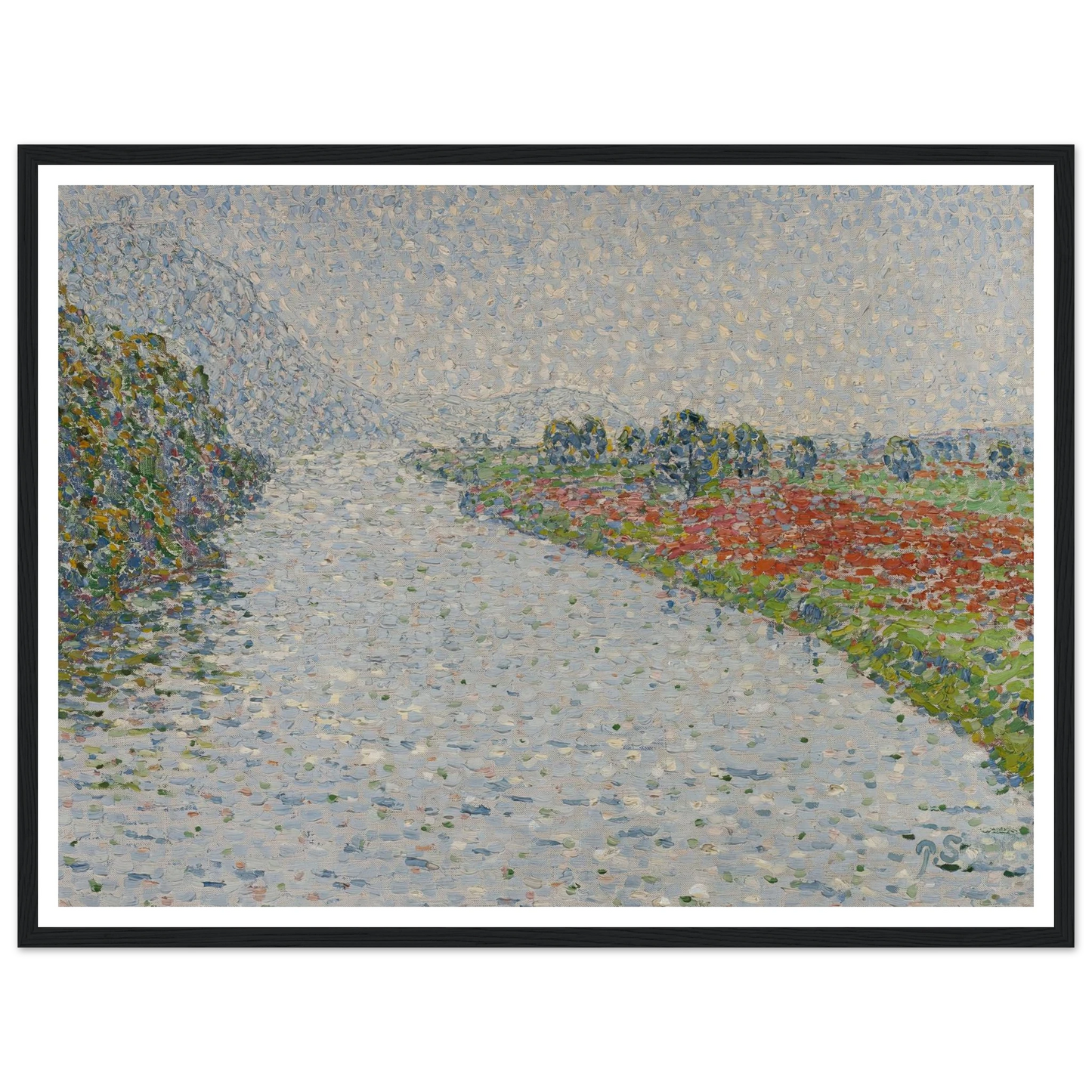 Riverside landscape(Ruhr near Hohensyburg) (circa 1902) Art Print | Christian Rohlfs - Framed Poster - 30x40 cm / 12x16″ - Black frame