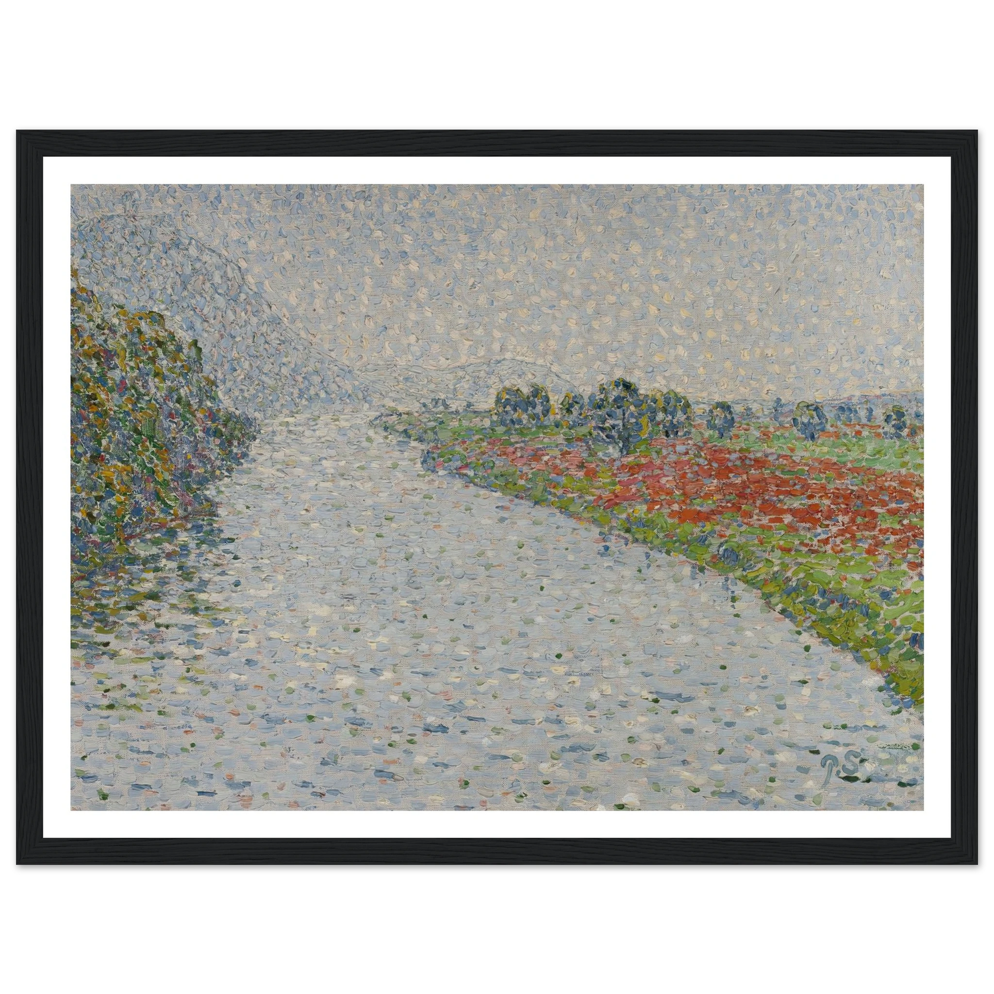 Riverside landscape(Ruhr near Hohensyburg) (circa 1902) Art Print | Christian Rohlfs - Framed Poster - 30x40 cm / 12x16″ - Black frame