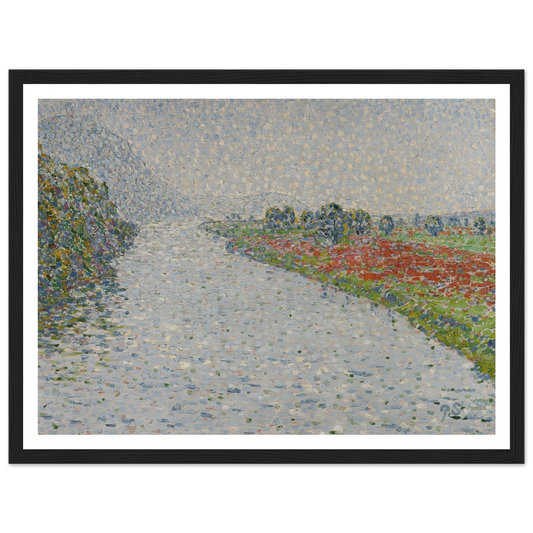 Riverside landscape(Ruhr near Hohensyburg) (circa 1902) Art Print | Christian Rohlfs - Framed Poster - 30x40 cm / 12x16″ - Black frame