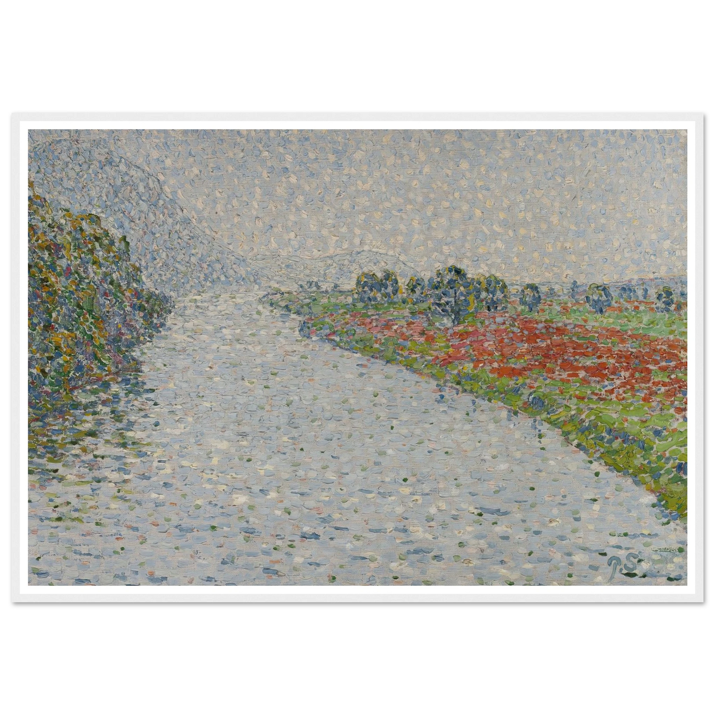 Riverside landscape(Ruhr near Hohensyburg) (circa 1902) Art Print | Christian Rohlfs - Framed Poster - 30x40 cm / 12x16″ - Black frame
