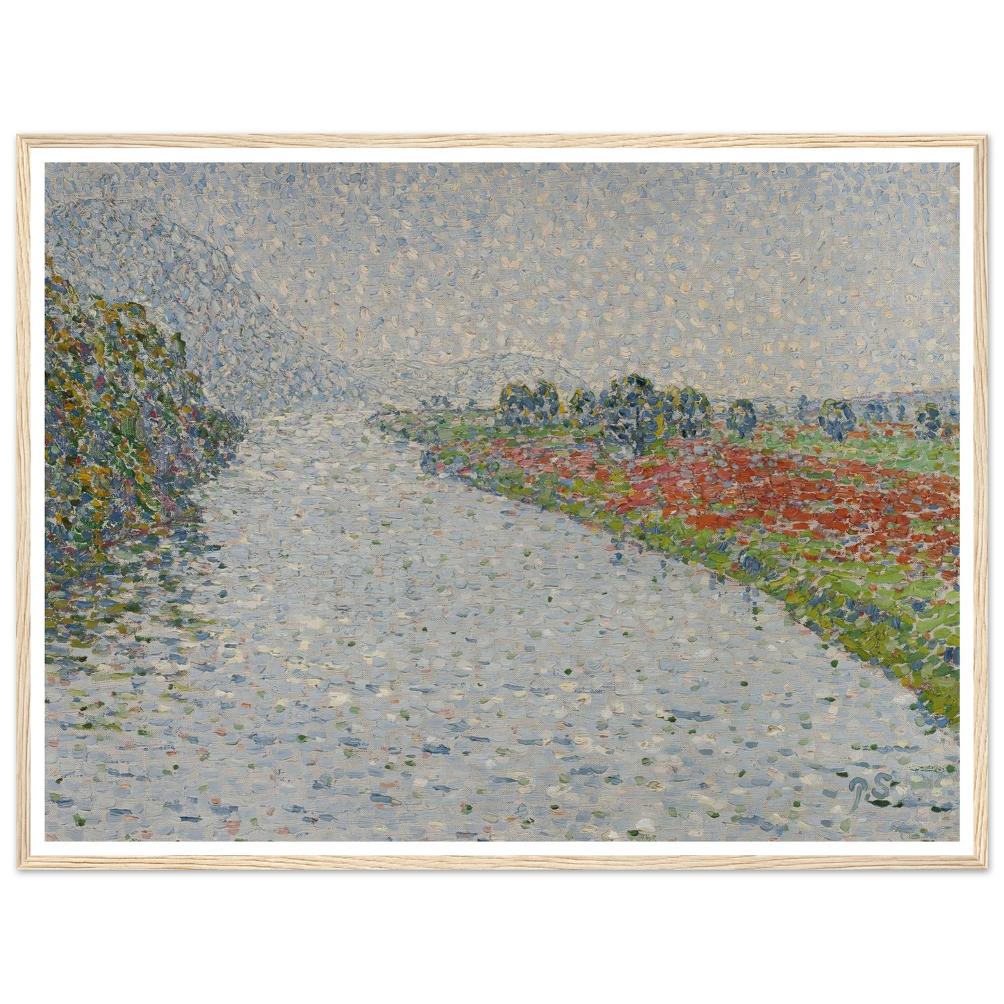 Riverside landscape(Ruhr near Hohensyburg) (circa 1902) Art Print | Christian Rohlfs - Framed Poster - 30x40 cm / 12x16″ - Black frame