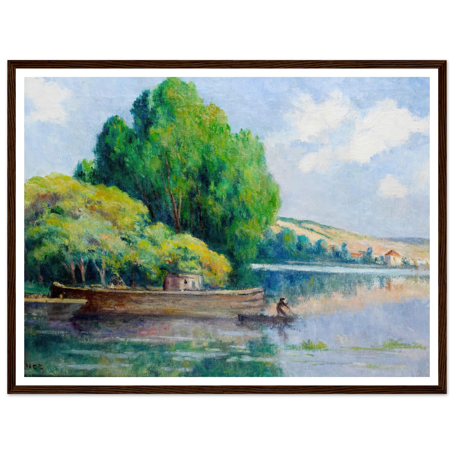 Rivière Art Print | Maximilien Luce - Framed Poster - 30x40 cm / 12x16″ - Black frame