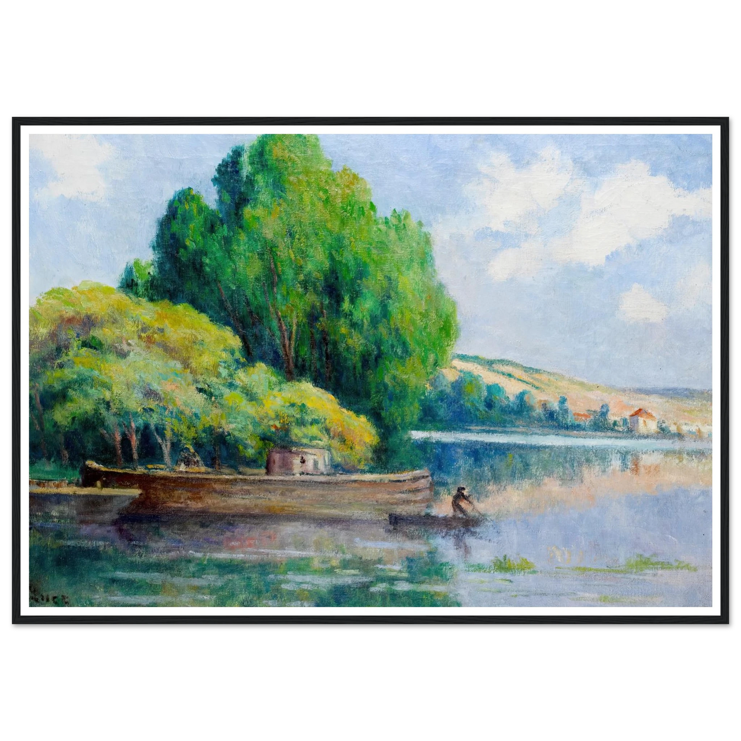 Rivière Art Print | Maximilien Luce - Framed Poster - 30x40 cm / 12x16″ - Black frame