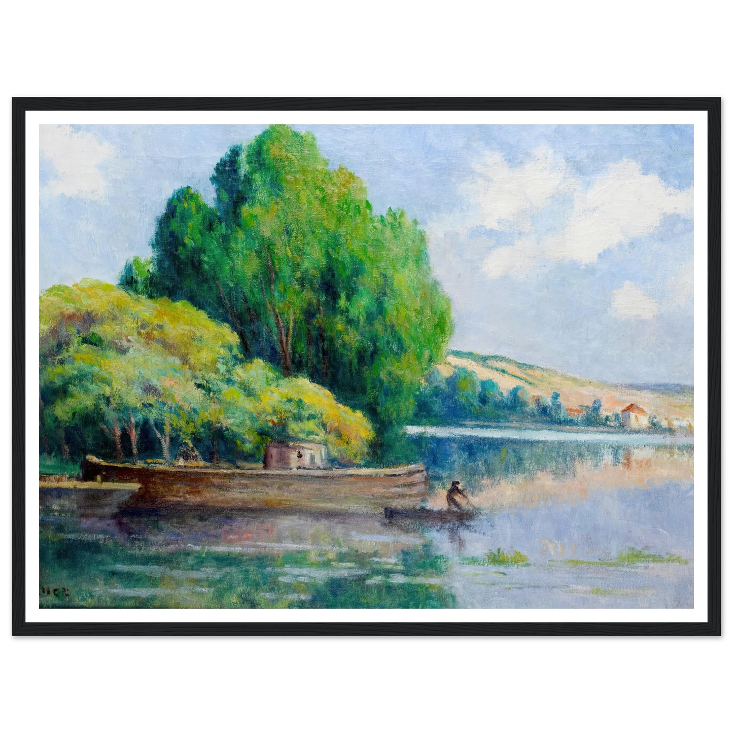 Rivière Art Print | Maximilien Luce - Framed Poster - 30x40 cm / 12x16″ - Black frame