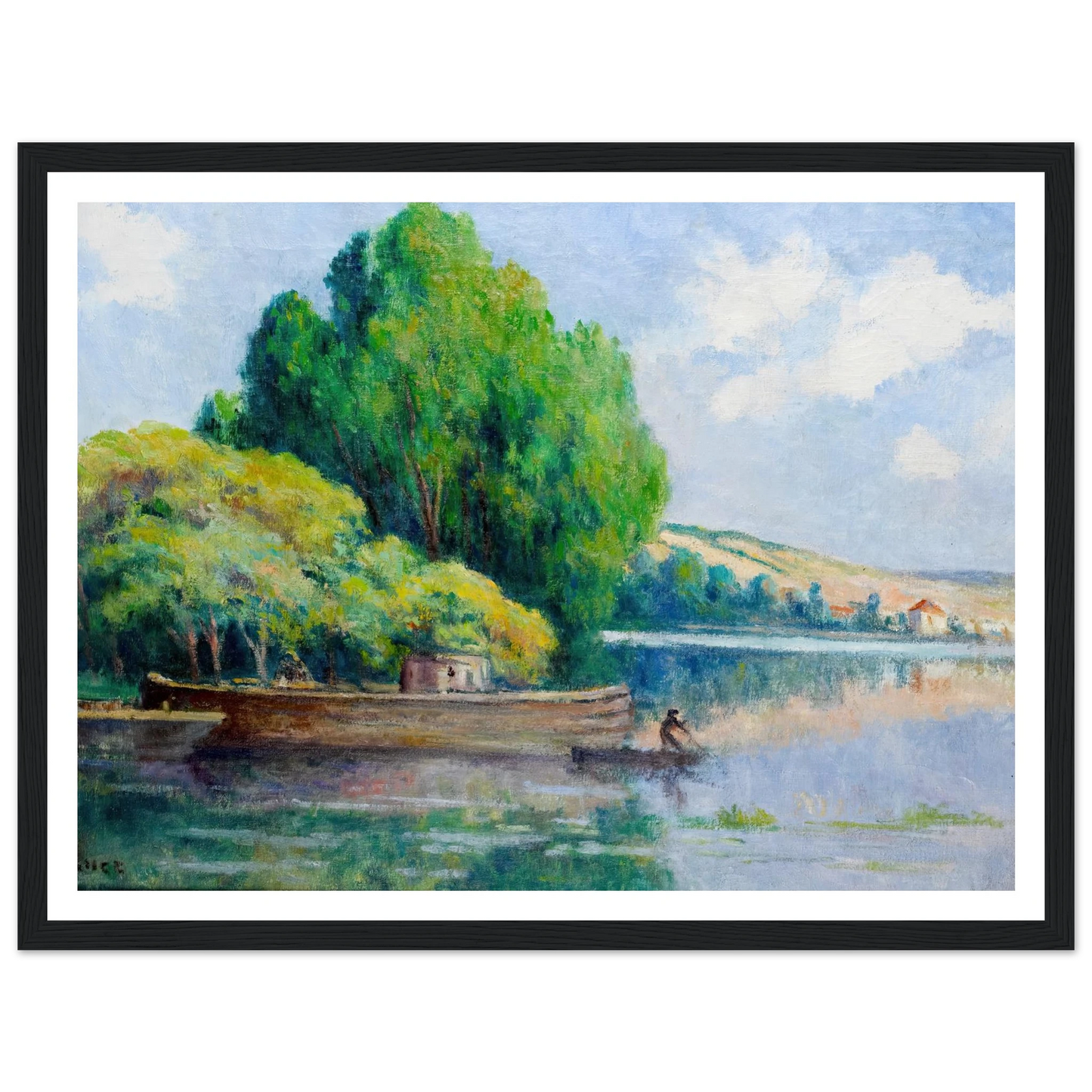 Rivière Art Print | Maximilien Luce - Framed Poster - 30x40 cm / 12x16″ - Black frame