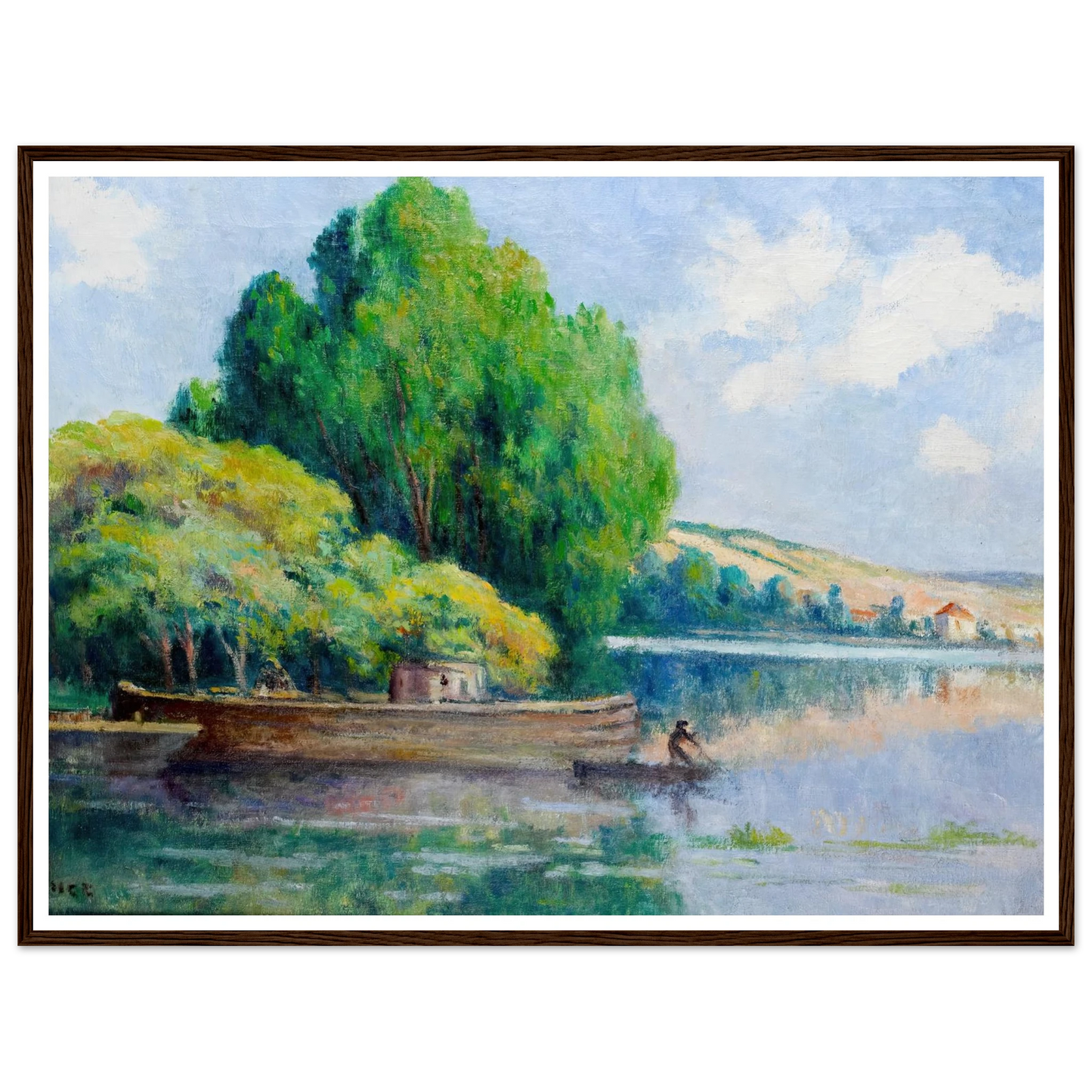 Rivière Art Print | Maximilien Luce - Framed Poster - 30x40 cm / 12x16″ - Black frame