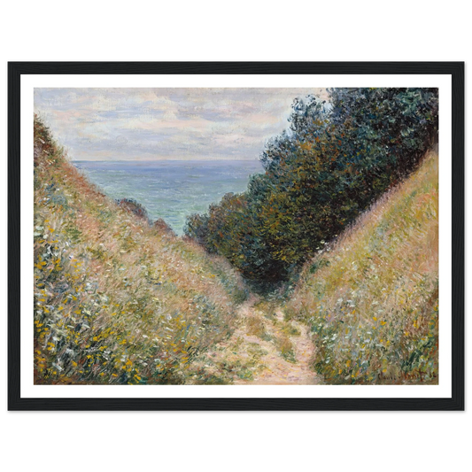 Road at La Cavée, Pourville (1882) Art Print | Claude Monet - Framed Poster - 30x40 cm / 12x16″ - Black frame