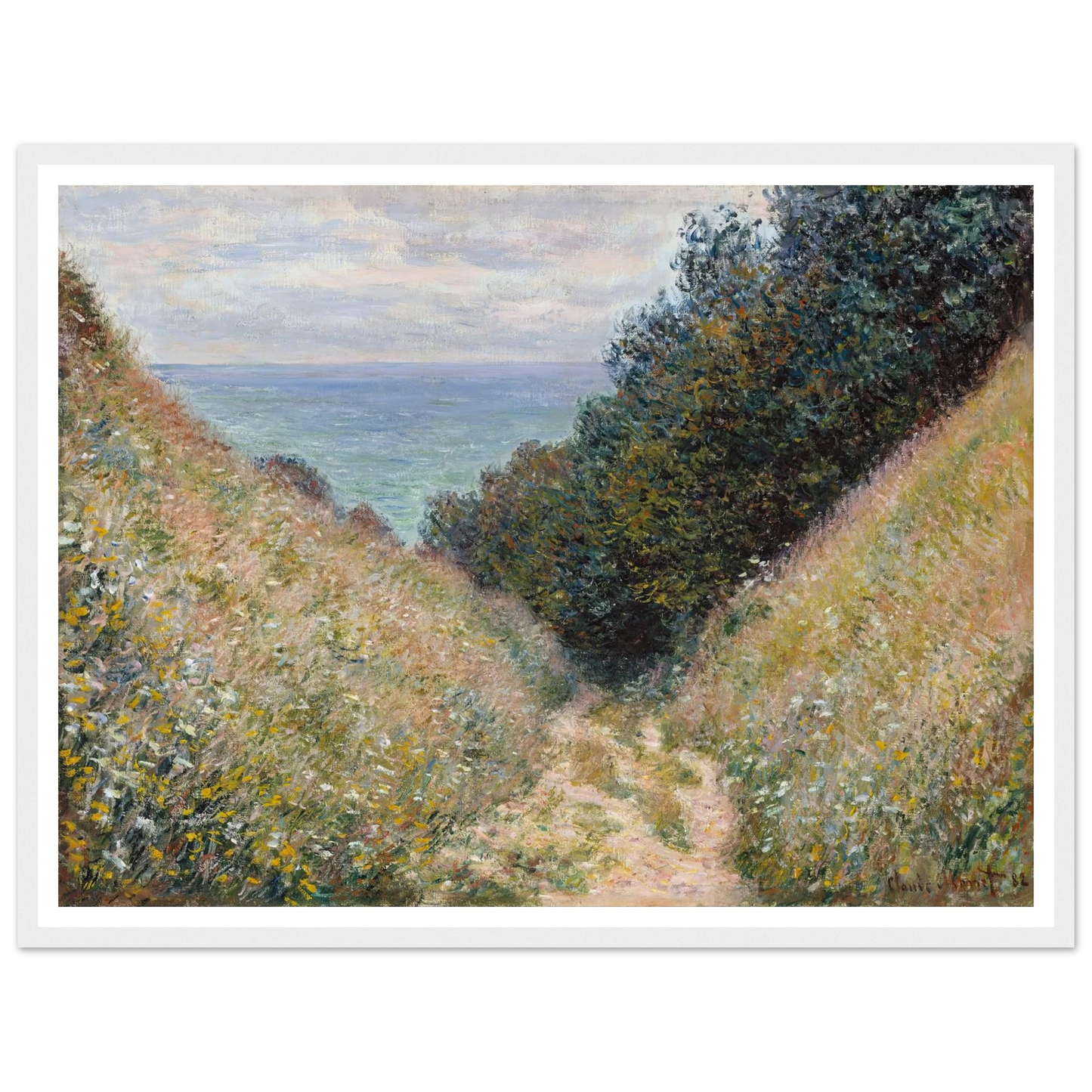 Road at La Cavée, Pourville (1882) Art Print | Claude Monet - Framed Poster - 30x40 cm / 12x16″ - Black frame