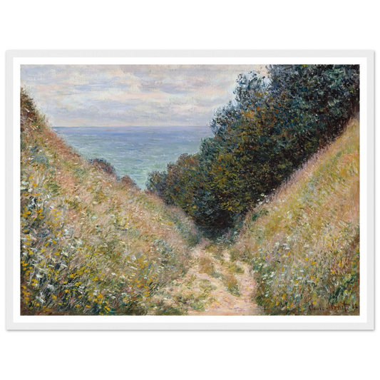 Road at La Cavée, Pourville (1882) Art Print | Claude Monet - Framed Poster - 30x40 cm / 12x16″ - Black frame