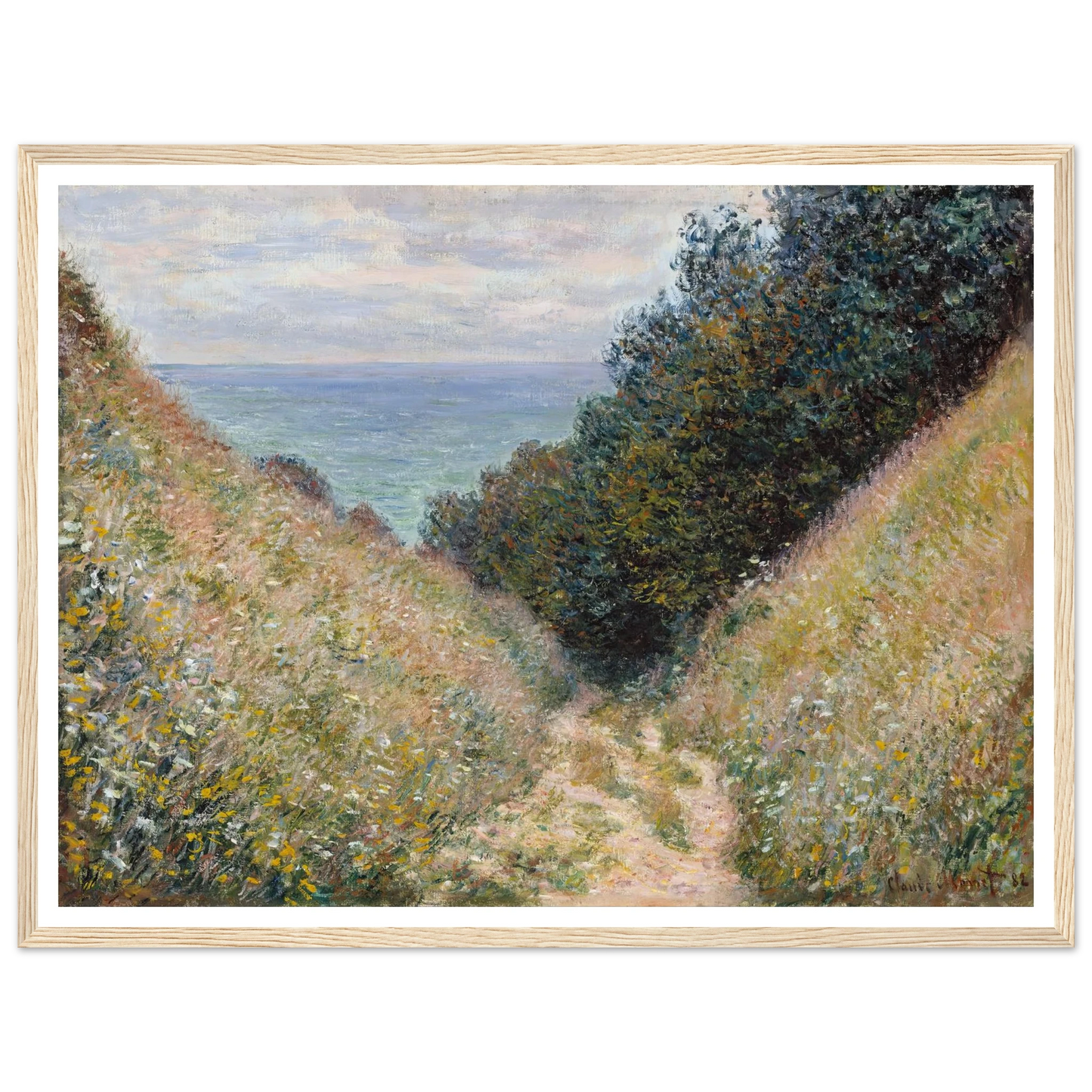 Road at La Cavée, Pourville (1882) Art Print | Claude Monet - Framed Poster - 30x40 cm / 12x16″ - Black frame